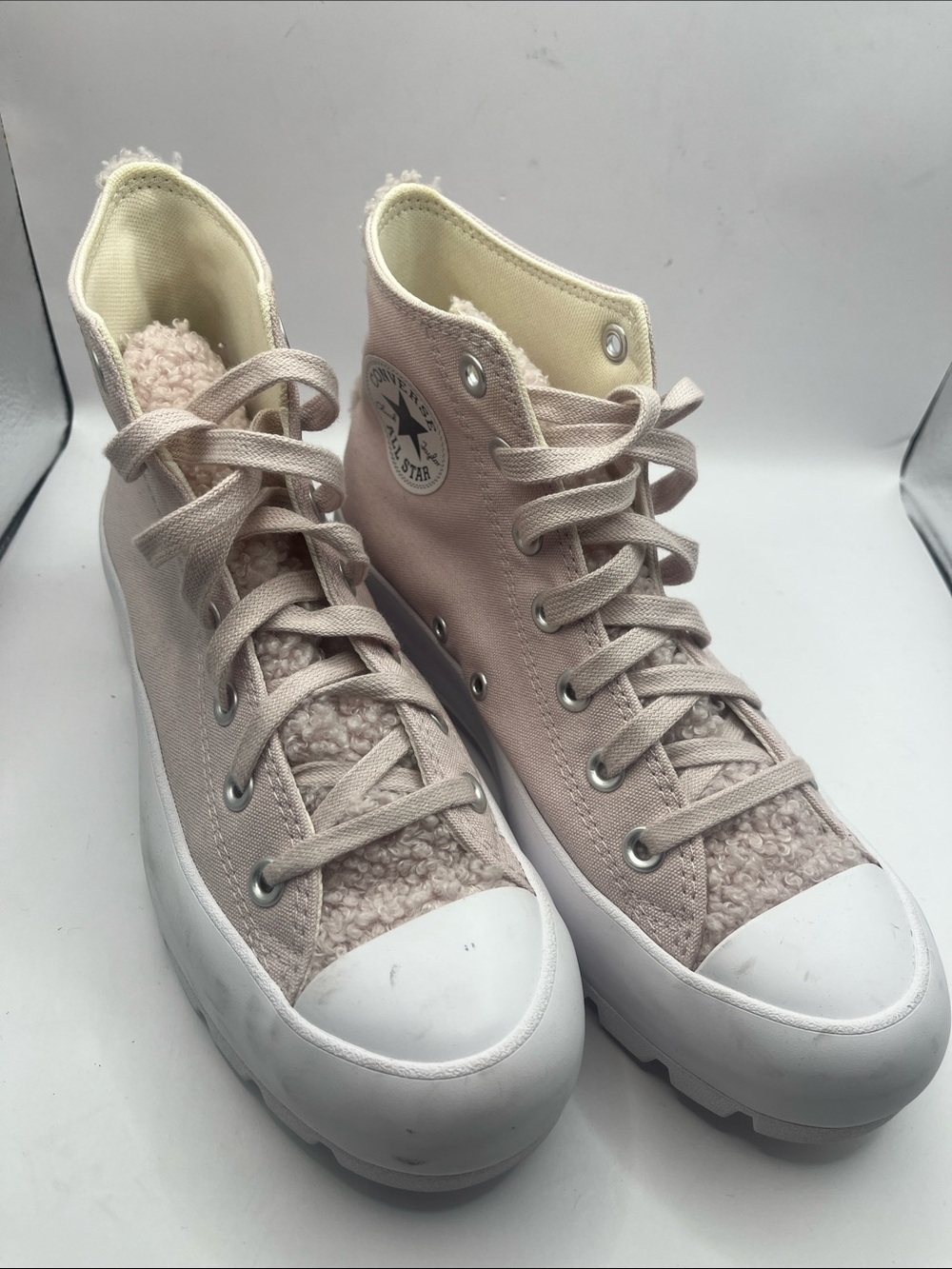 Converse High Top Sneakers in Light Blush Pink